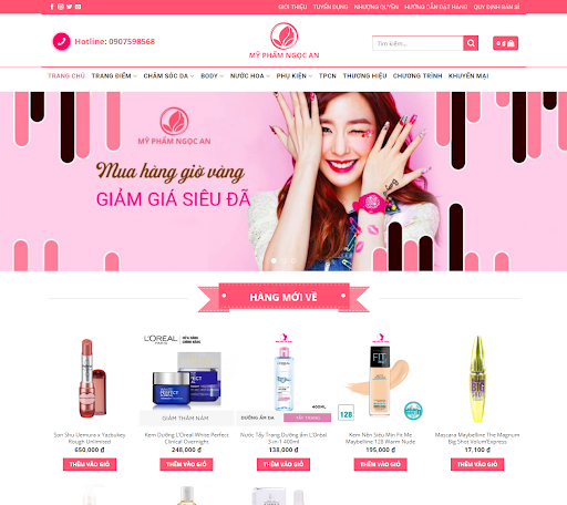website-my-pham-dep Thiết kế website bán mỹ phẩm, đồ trang điểm