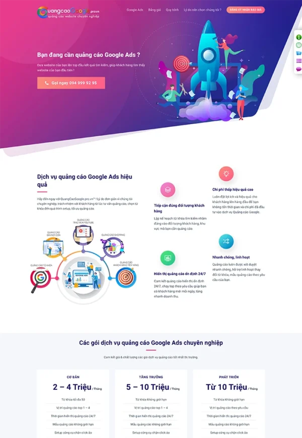 landingpage quangcao google